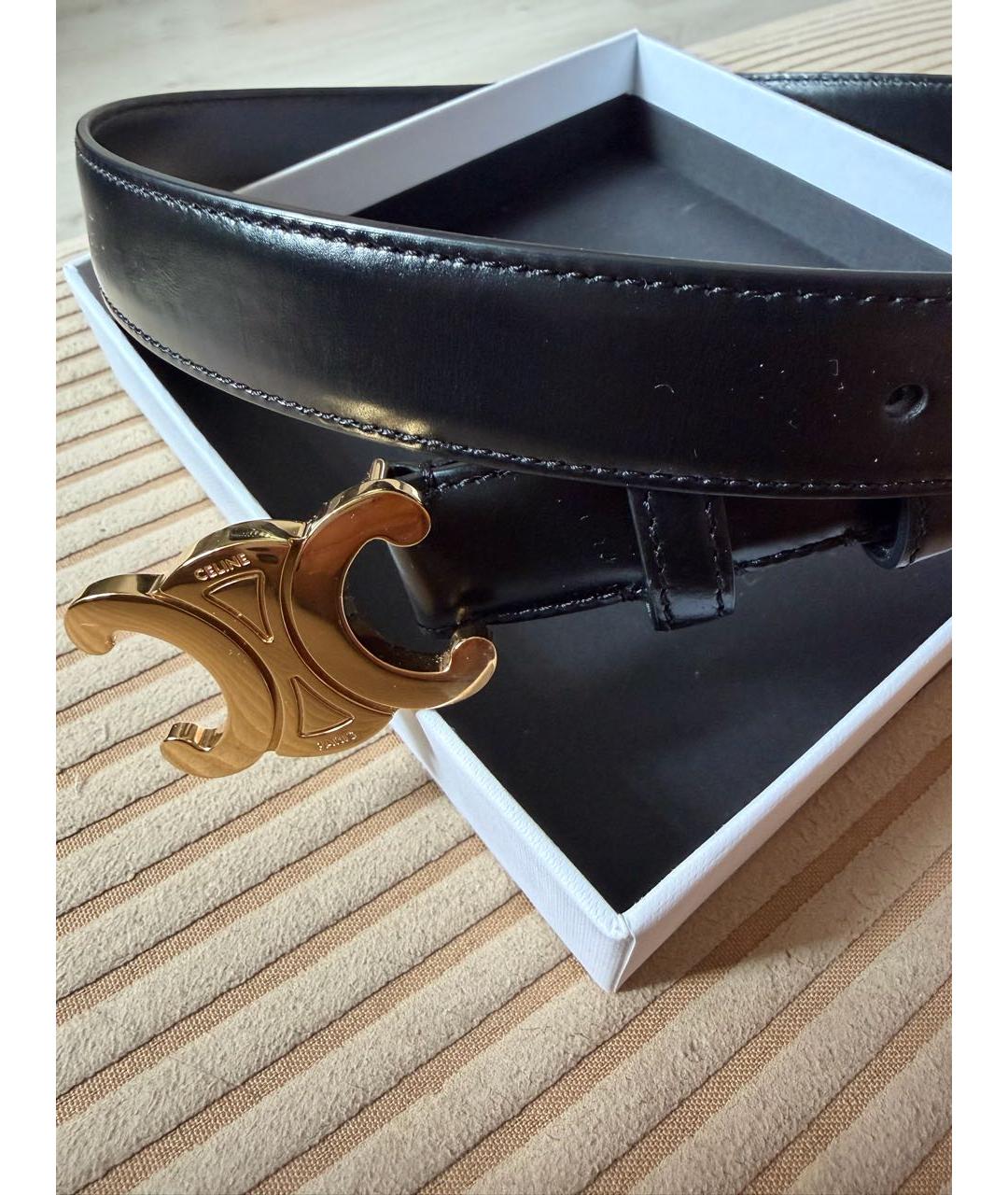 CELINE Черный кожаный ремень, фото 2