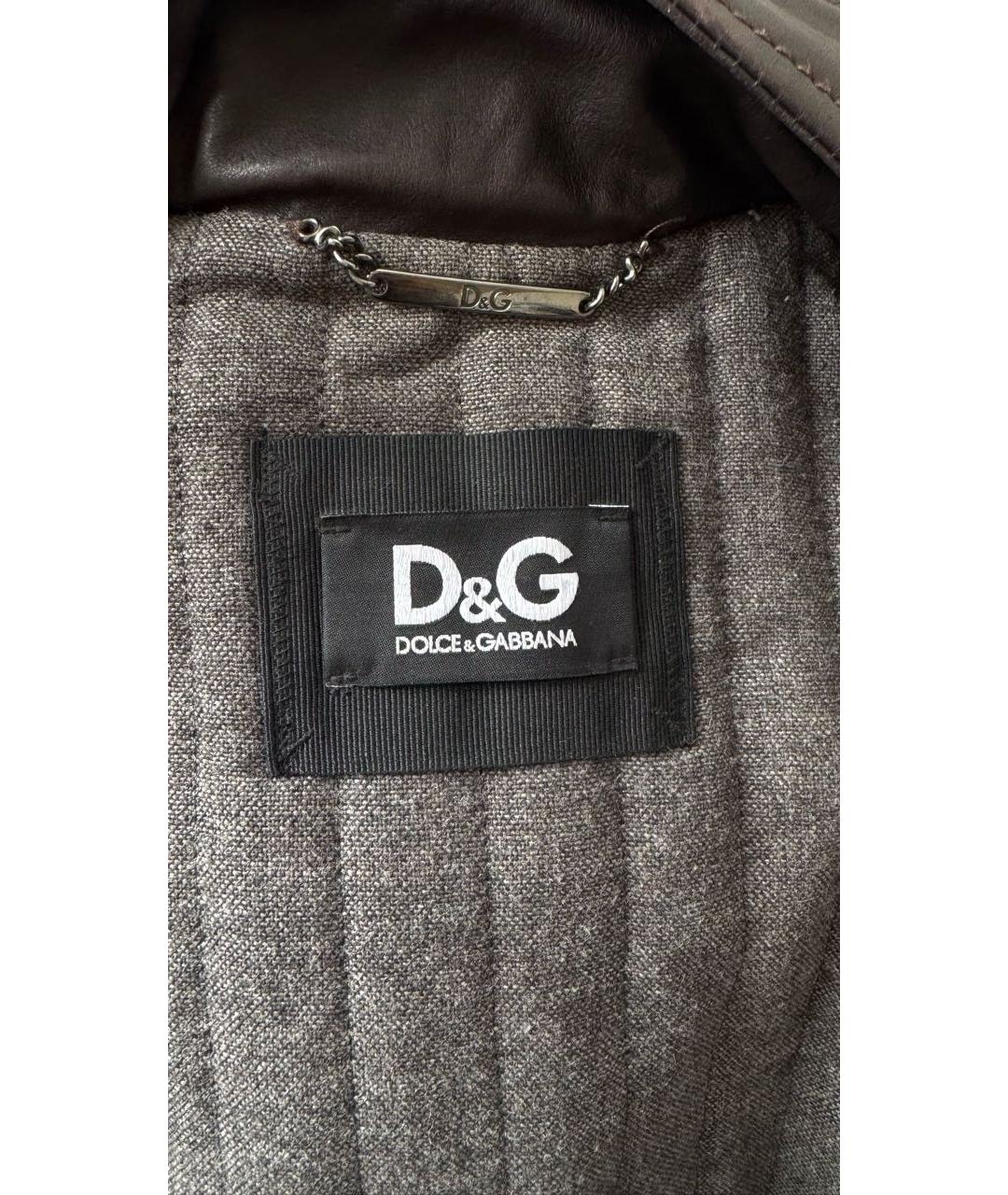 DOLCE&GABBANA Коричневая кожаная дубленка/шуба, фото 3
