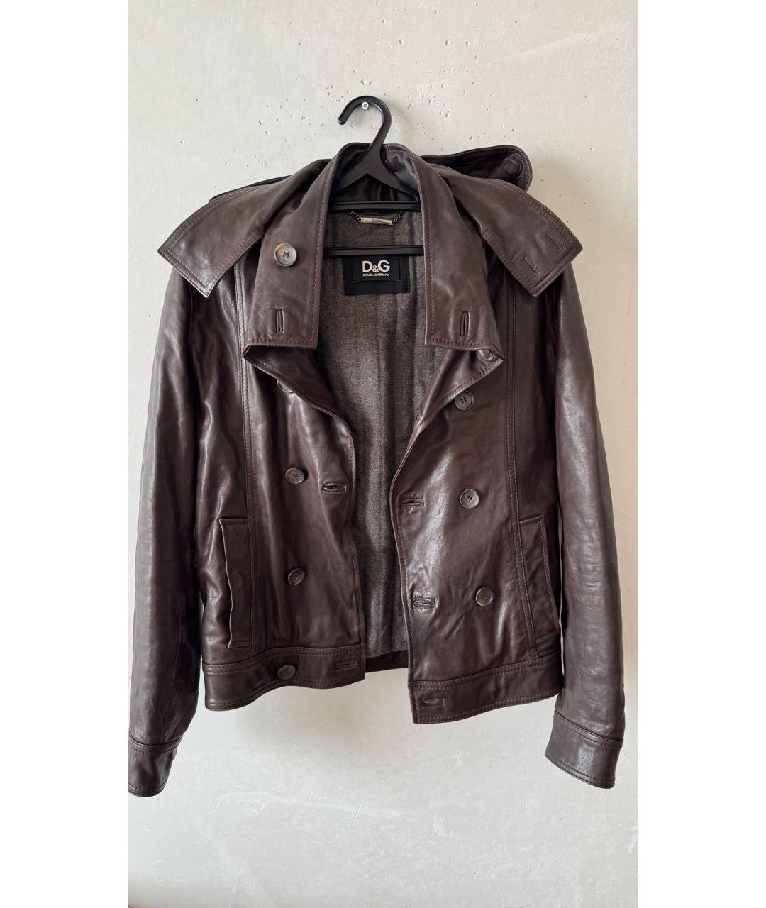DOLCE&GABBANA Коричневая кожаная дубленка/шуба, фото 6