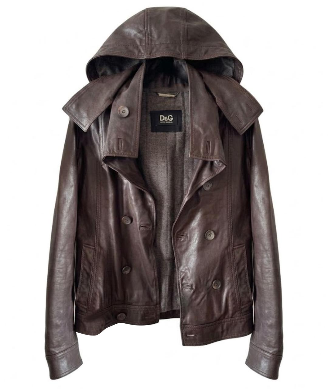 DOLCE&GABBANA Коричневая кожаная дубленка/шуба, фото 1