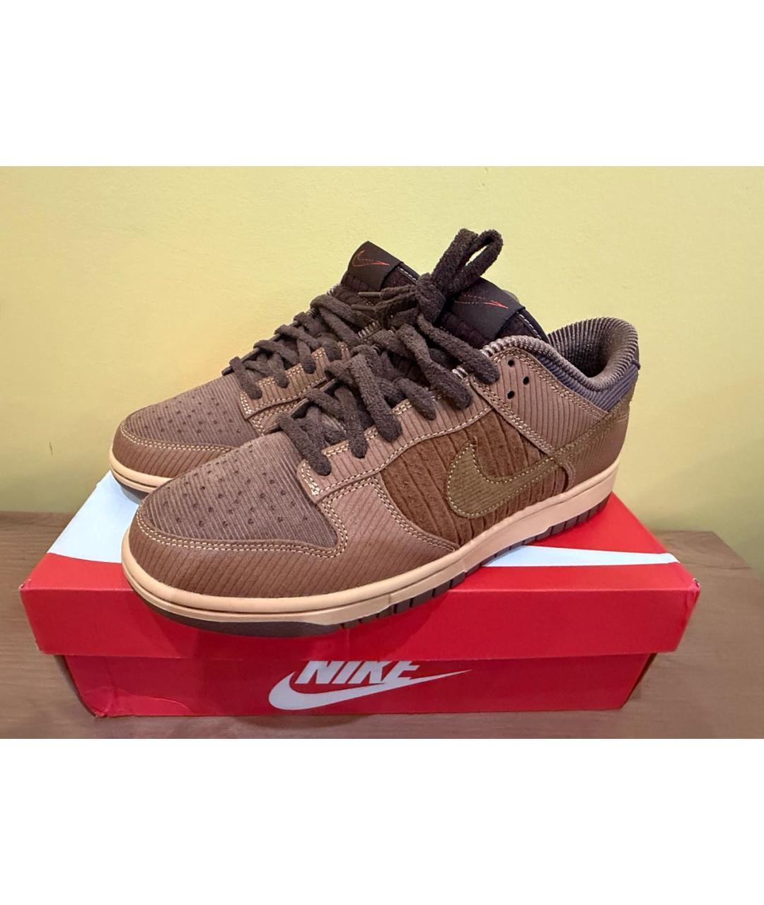 NIKE Коричневые замшевые низкие кроссовки / кеды, фото 2