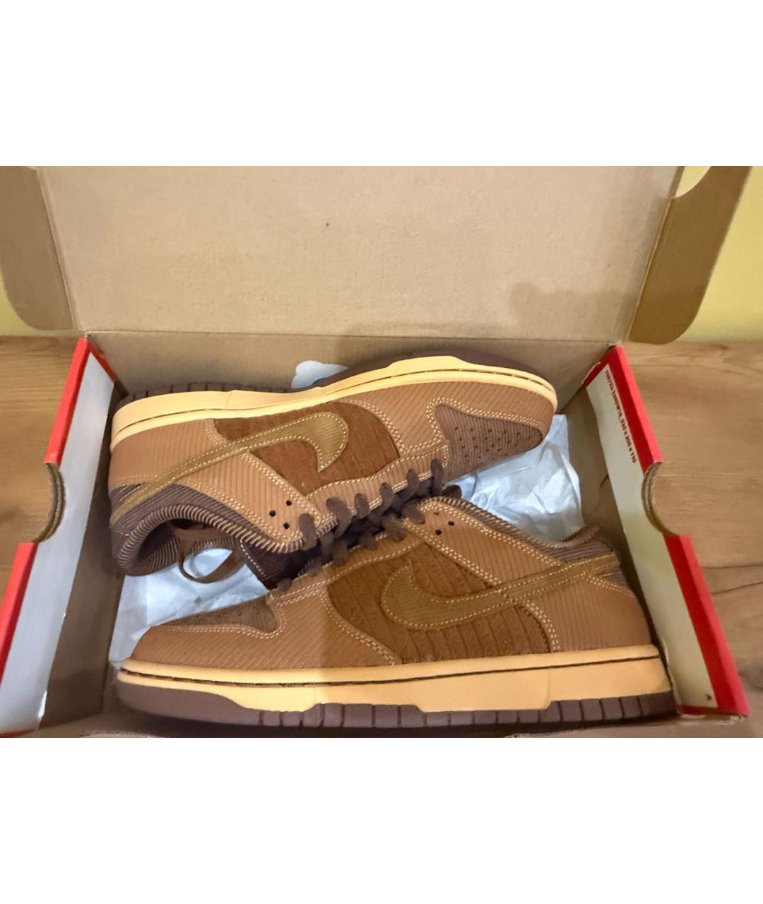 NIKE Коричневые замшевые низкие кроссовки / кеды, фото 6