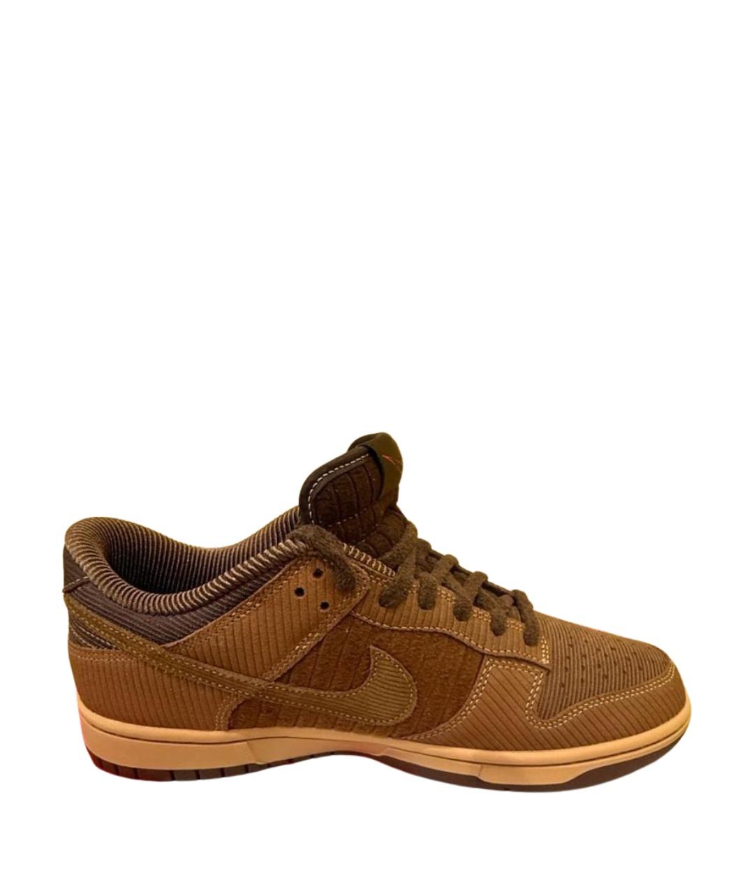 NIKE Коричневые замшевые низкие кроссовки / кеды, фото 1