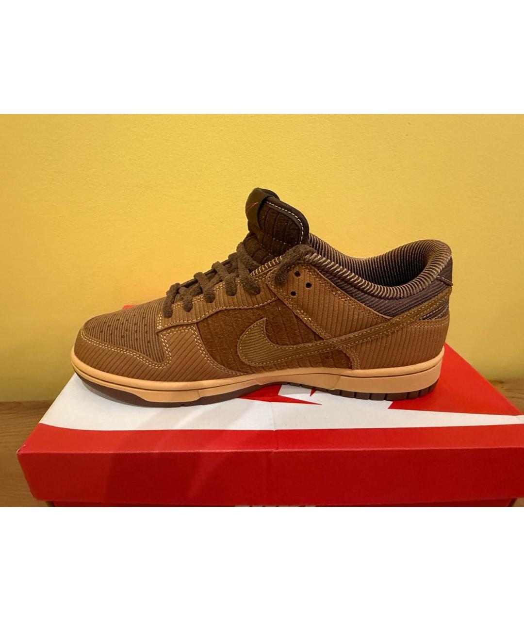 NIKE Коричневые замшевые низкие кроссовки / кеды, фото 8