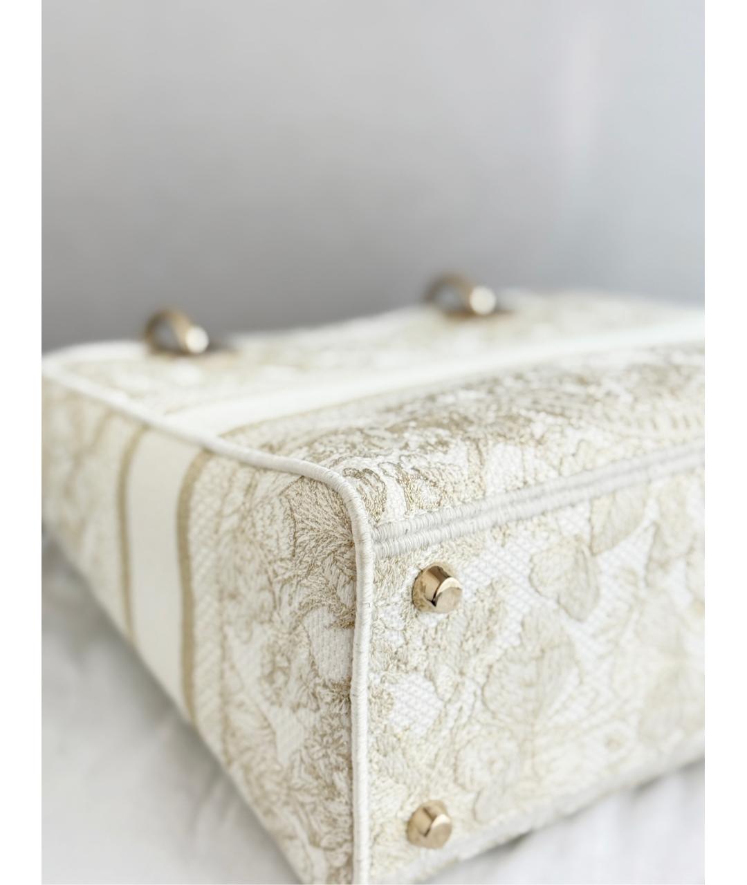 CHRISTIAN DIOR Бежевая жаккардовая сумка тоут, фото 7