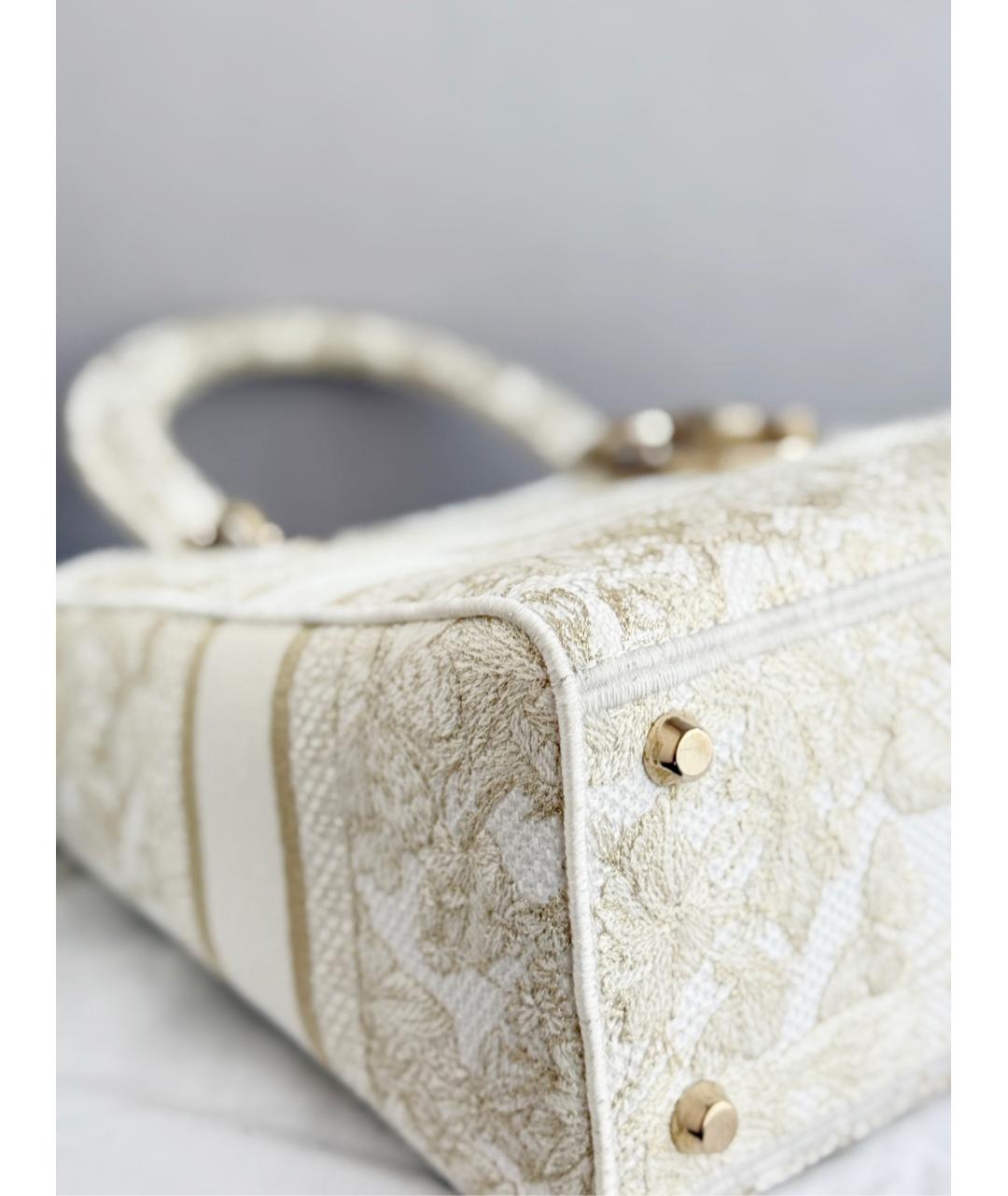 CHRISTIAN DIOR Бежевая жаккардовая сумка тоут, фото 5