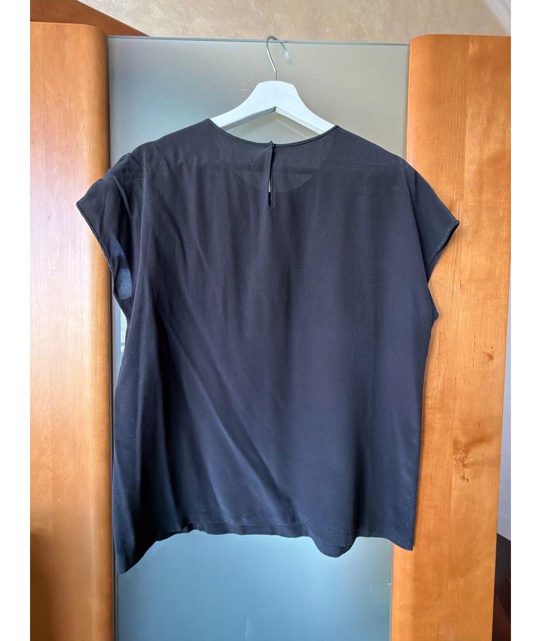 DOLCE&GABBANA Черная шелковая блузы, фото 2