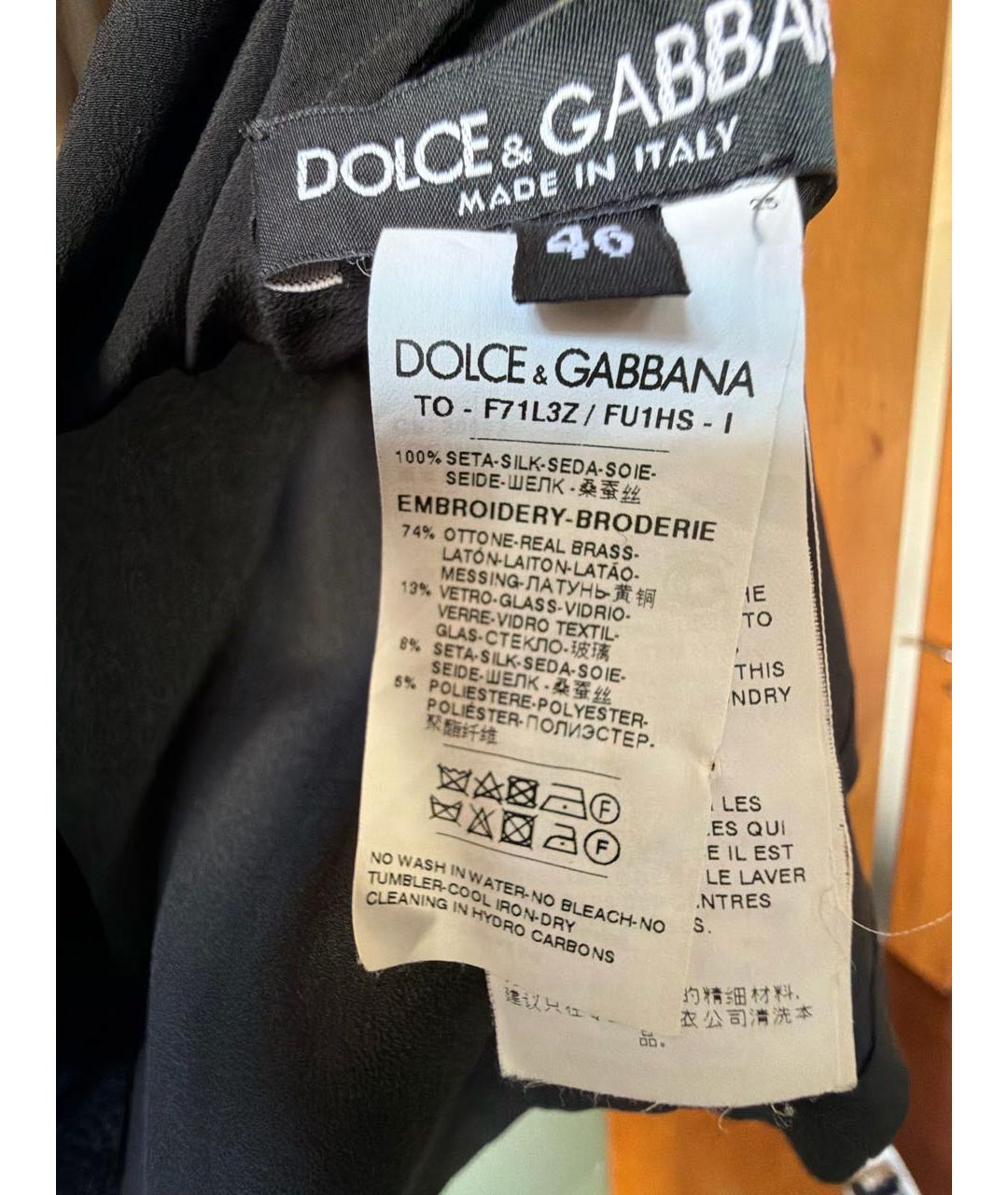 DOLCE&GABBANA Черная шелковая блузы, фото 3