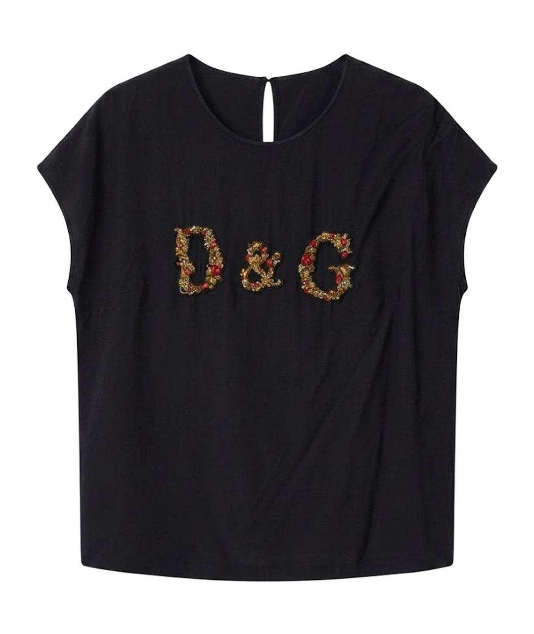 DOLCE&GABBANA Черная шелковая блузы, фото 1