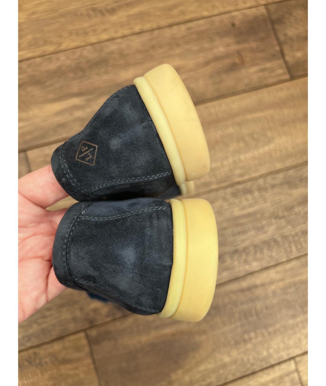 LORO PIANA Синие замшевые лоферы, фото 4