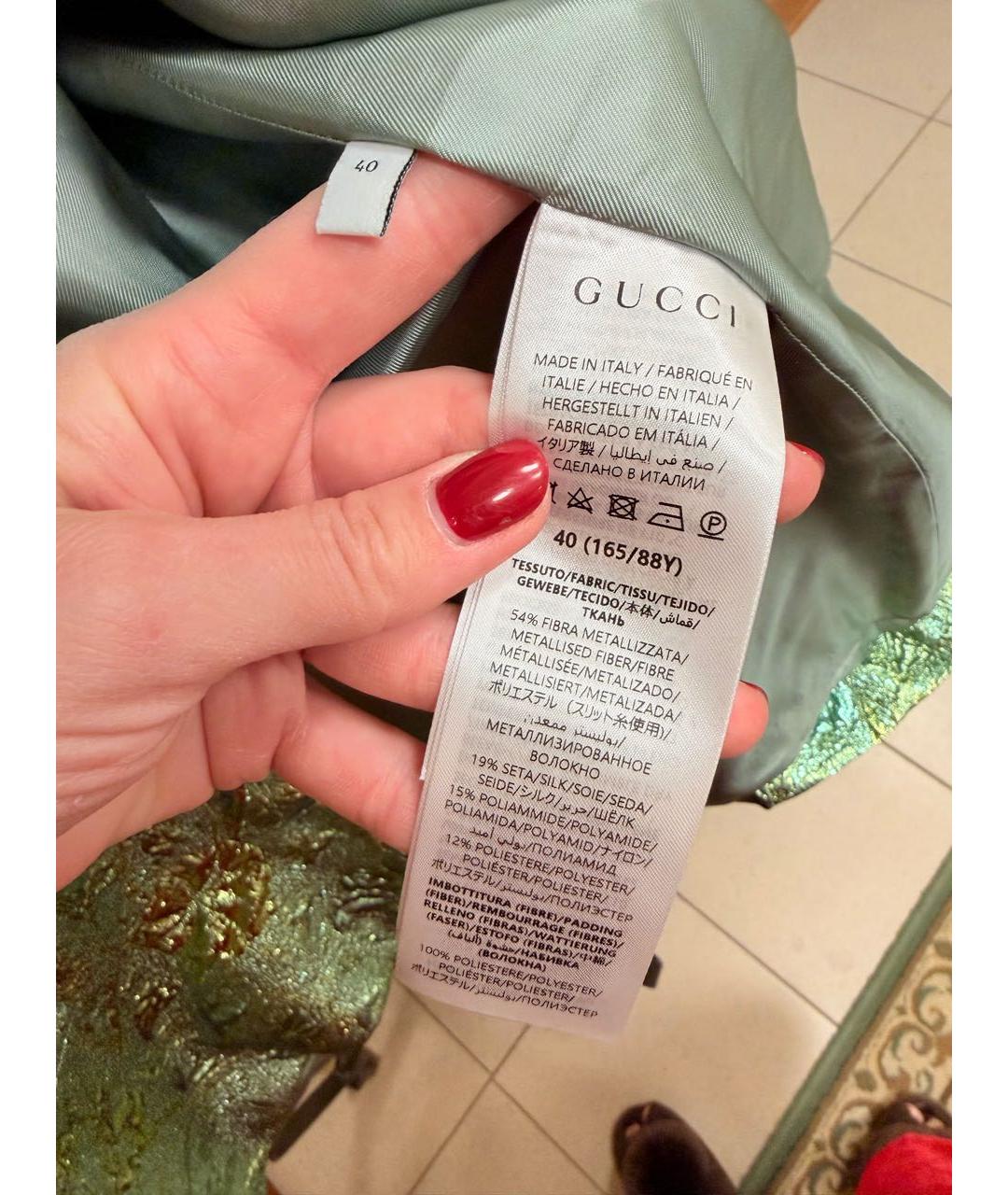 GUCCI Зеленый жакет/пиджак, фото 4