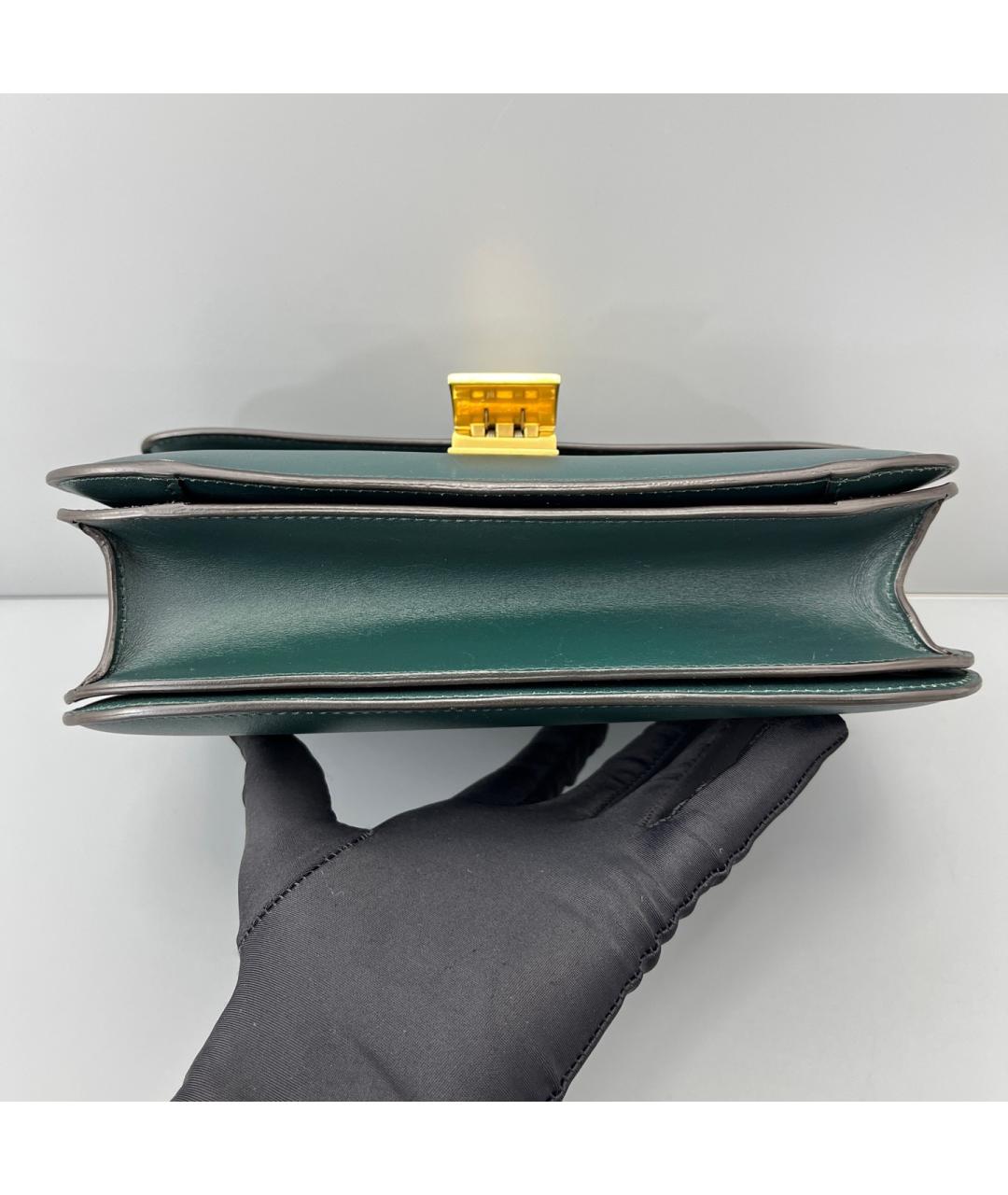 CELINE Зеленая кожаная сумка через плечо, фото 4