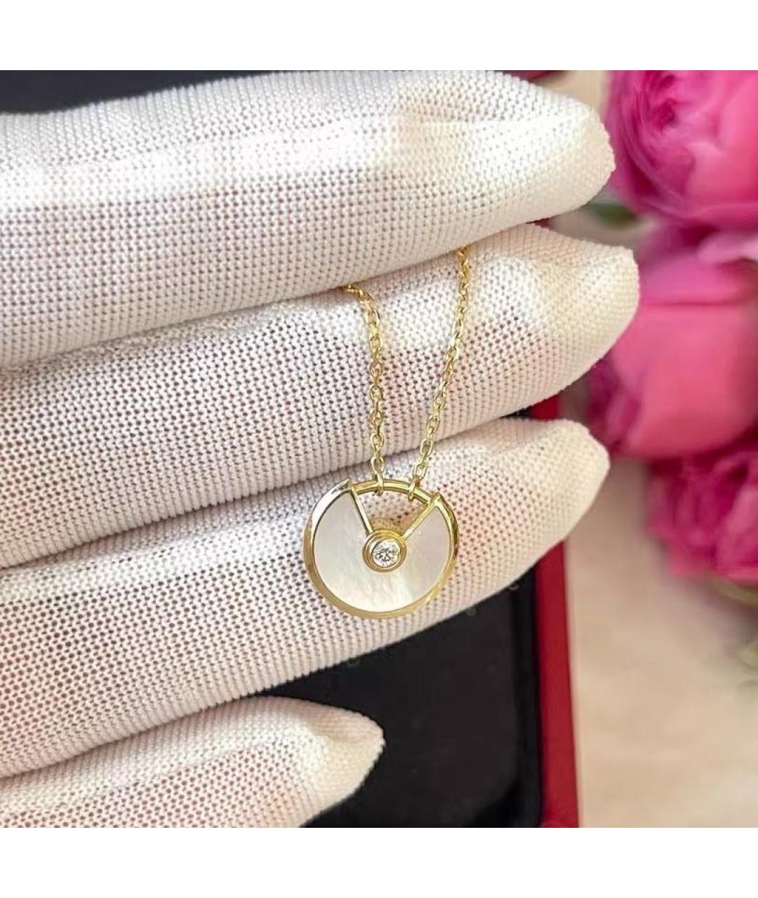 CARTIER Белое колье из желтого золота, фото 4