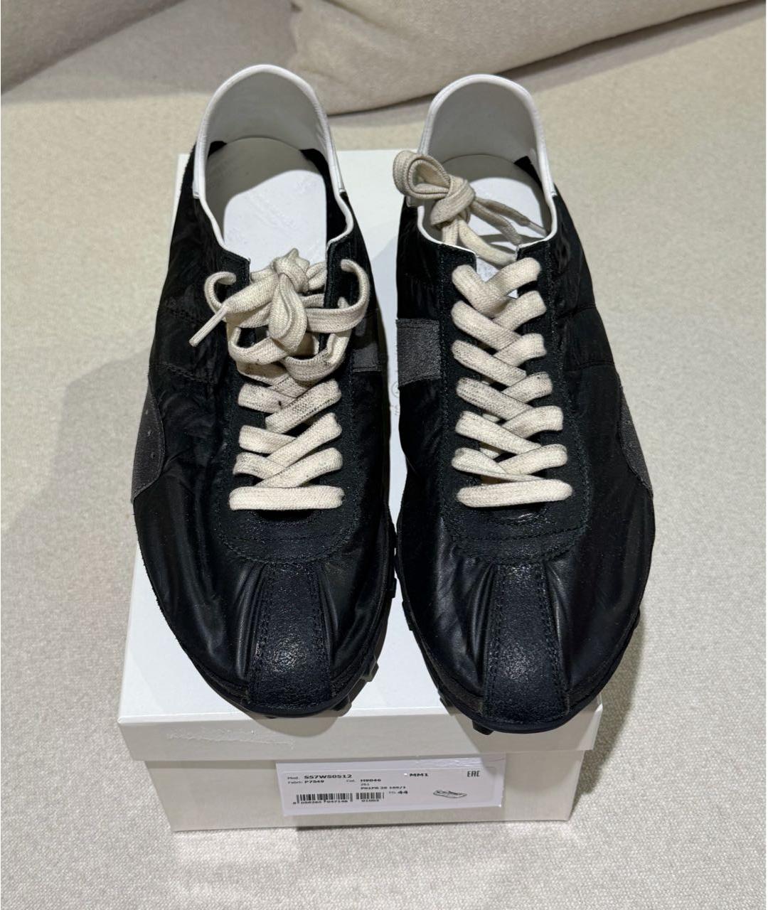 MAISON MARGIELA Черные текстильные низкие кроссовки / кеды, фото 2