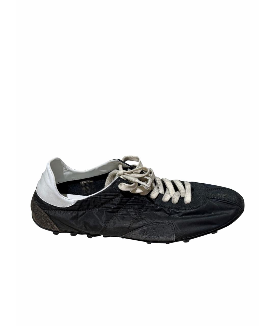 MAISON MARGIELA Черные текстильные низкие кроссовки / кеды, фото 1