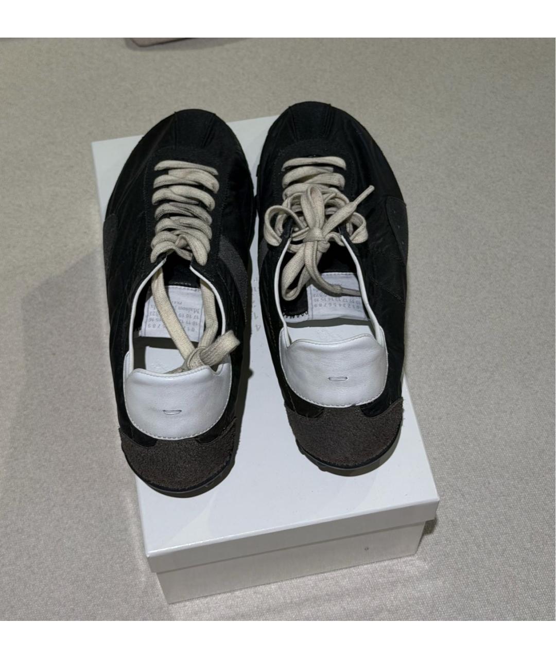 MAISON MARGIELA Черные текстильные низкие кроссовки / кеды, фото 3