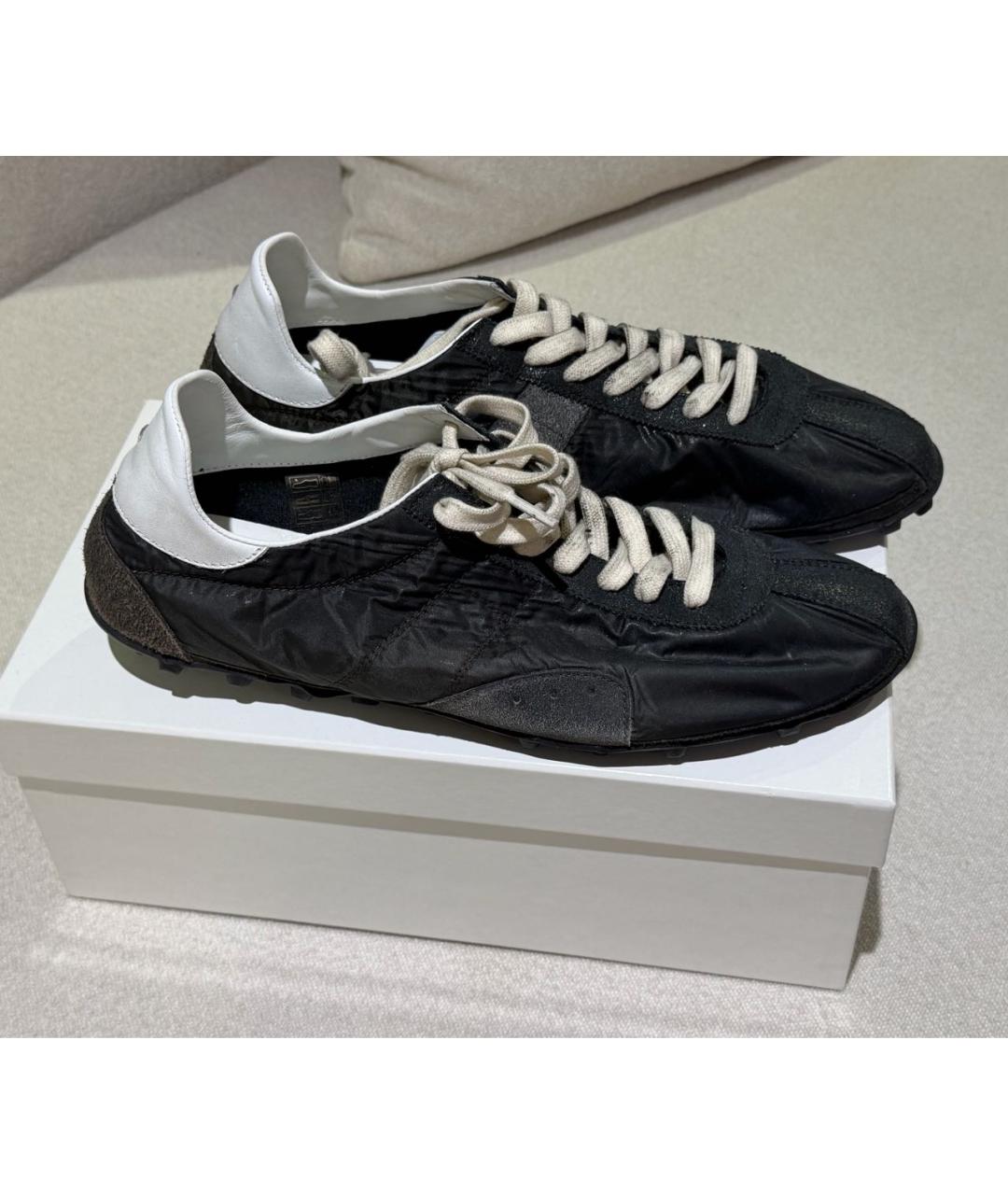 MAISON MARGIELA Черные текстильные низкие кроссовки / кеды, фото 8