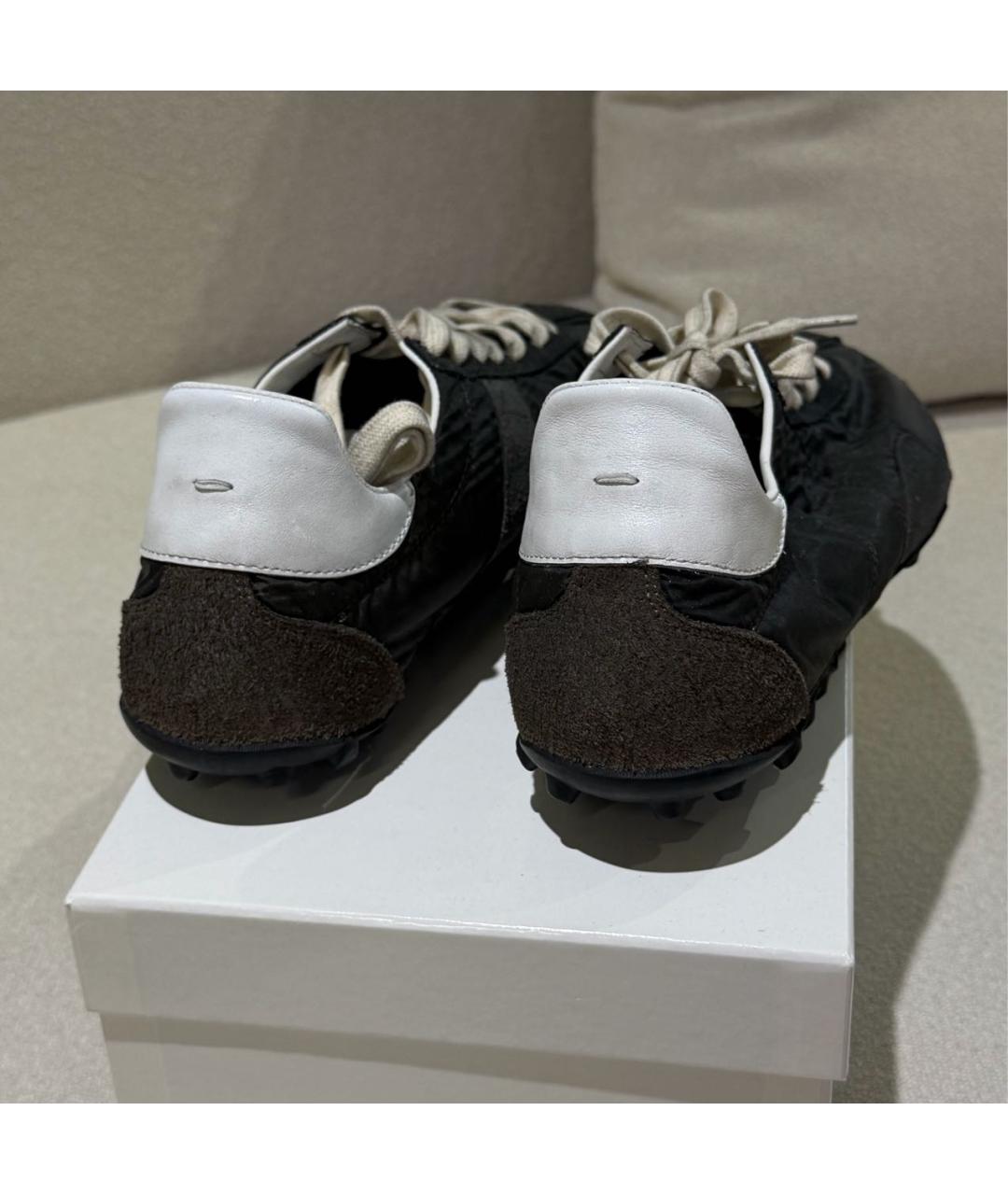 MAISON MARGIELA Черные текстильные низкие кроссовки / кеды, фото 4