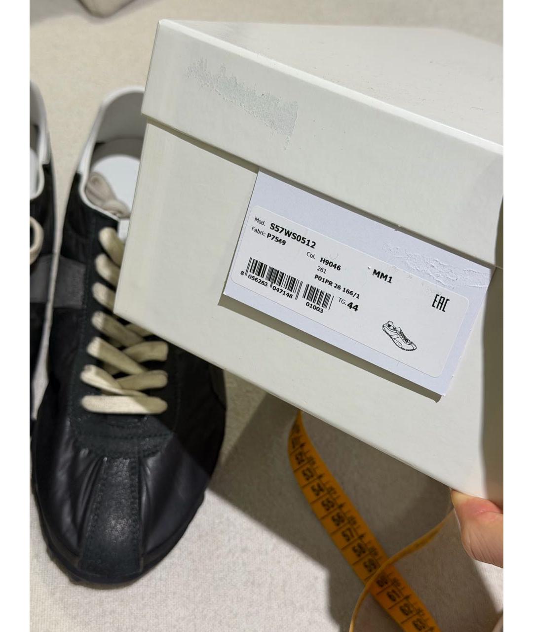 MAISON MARGIELA Черные текстильные низкие кроссовки / кеды, фото 7