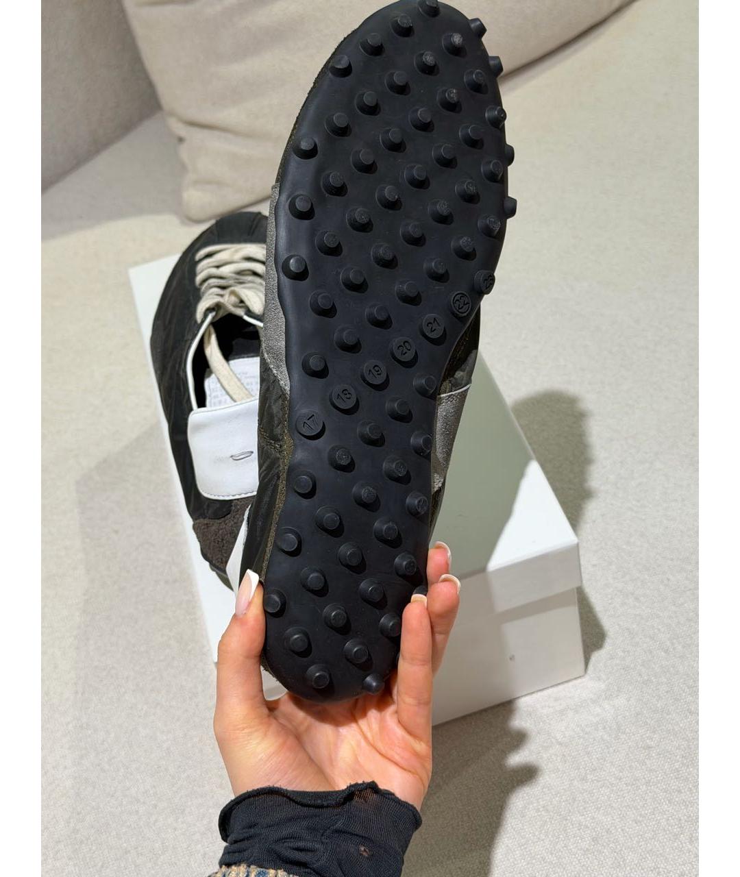 MAISON MARGIELA Черные текстильные низкие кроссовки / кеды, фото 5