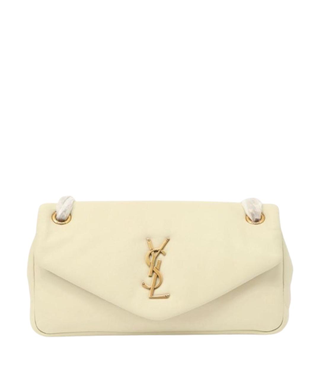 SAINT LAURENT Белая кожаная сумка через плечо, фото 1