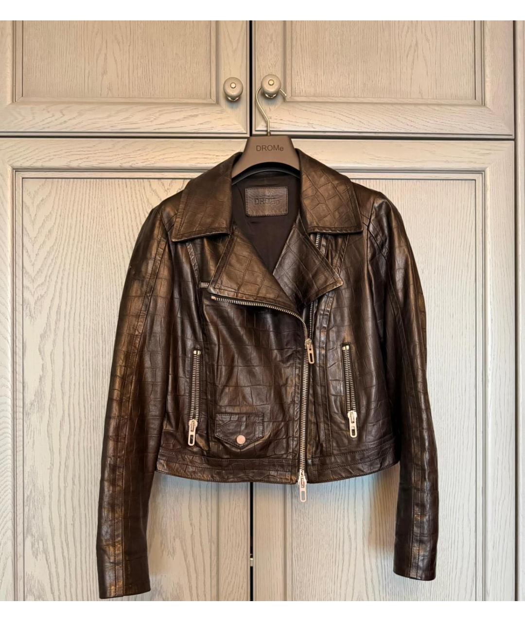 DROME Коричневая кожаная куртка, фото 8