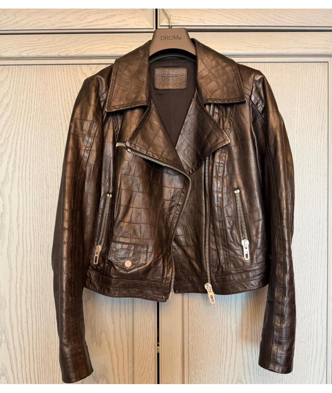 DROME Коричневая кожаная куртка, фото 4