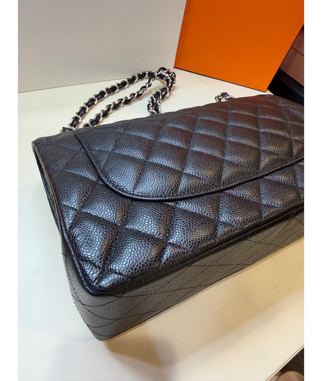 CHANEL Черная кожаная сумка через плечо, фото 7