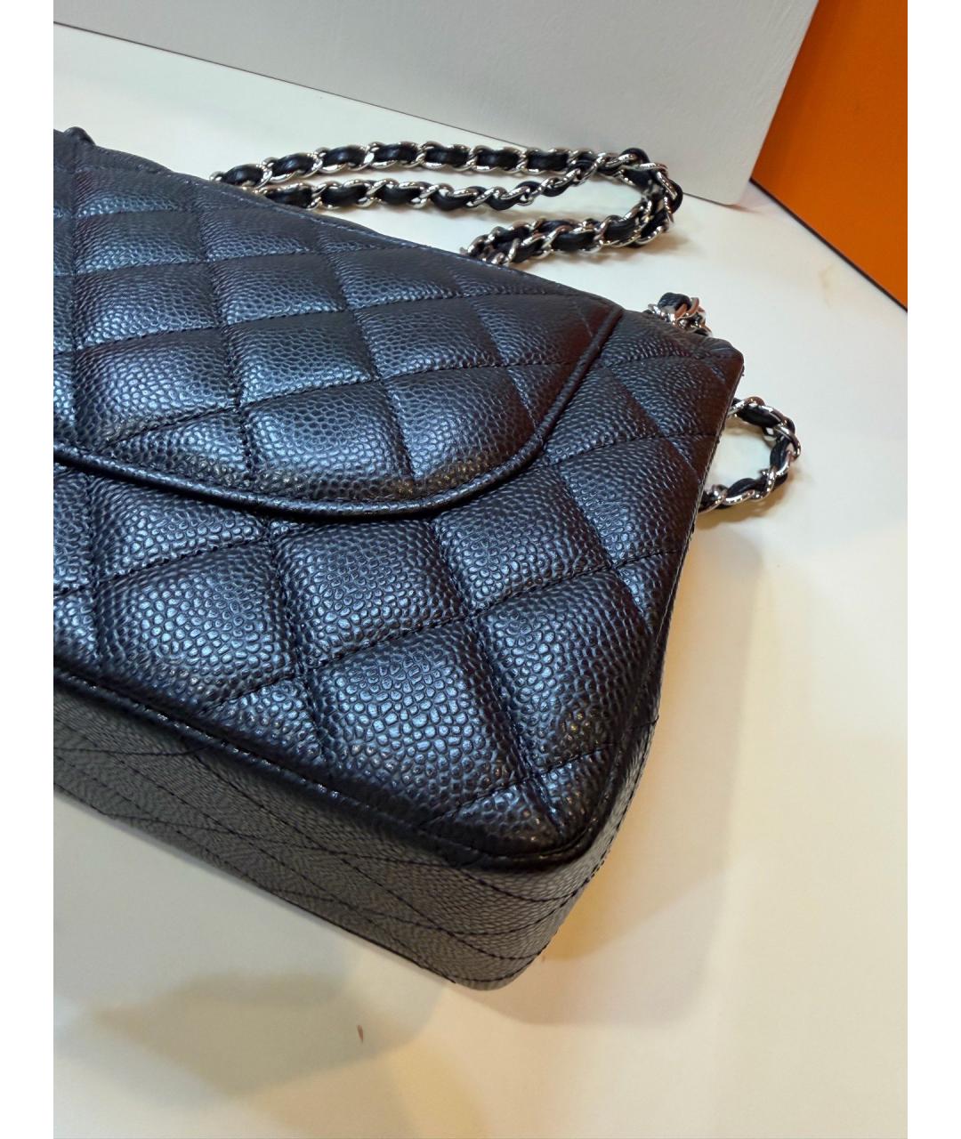 CHANEL Черная кожаная сумка через плечо, фото 6