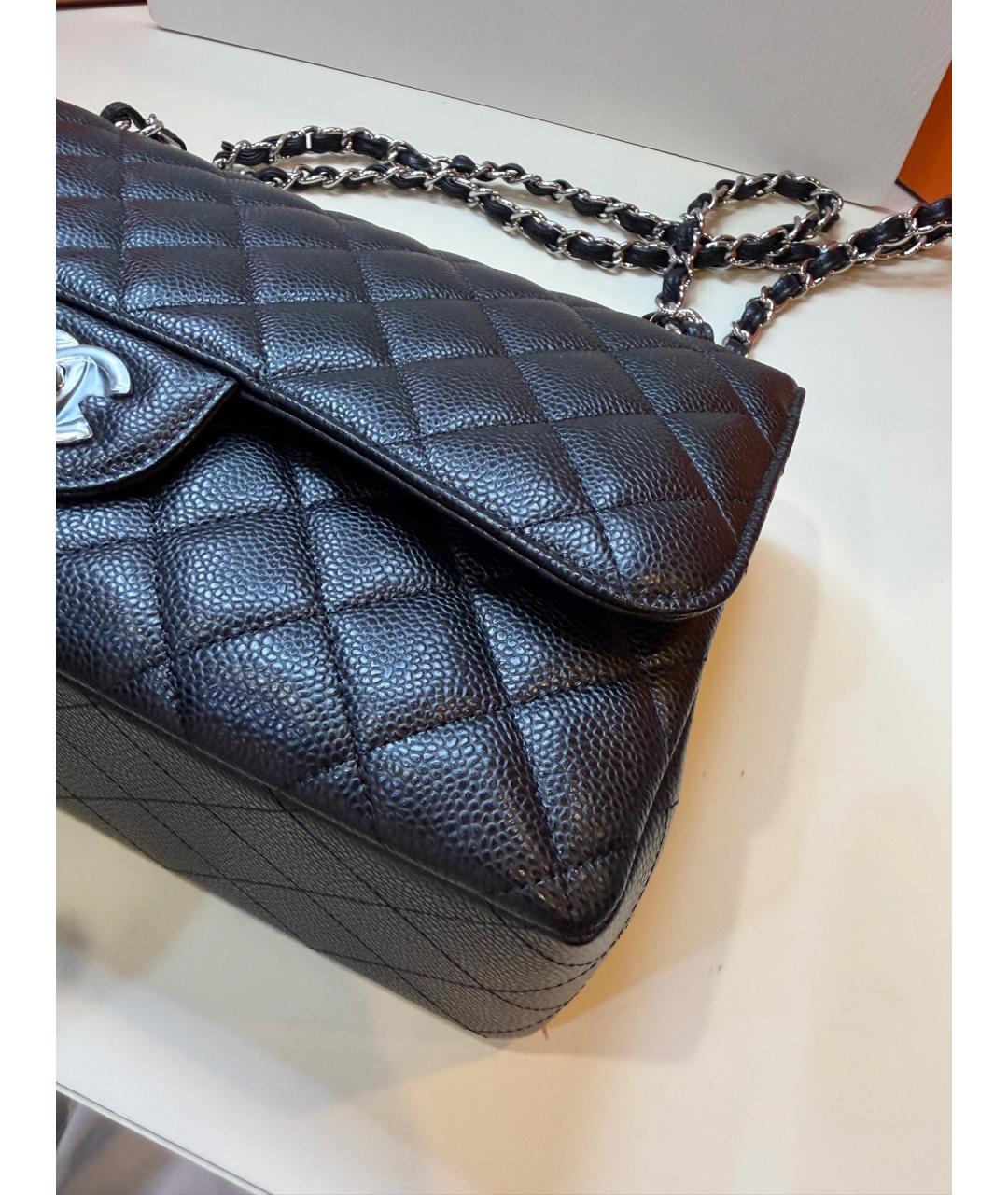 CHANEL Черная кожаная сумка через плечо, фото 5