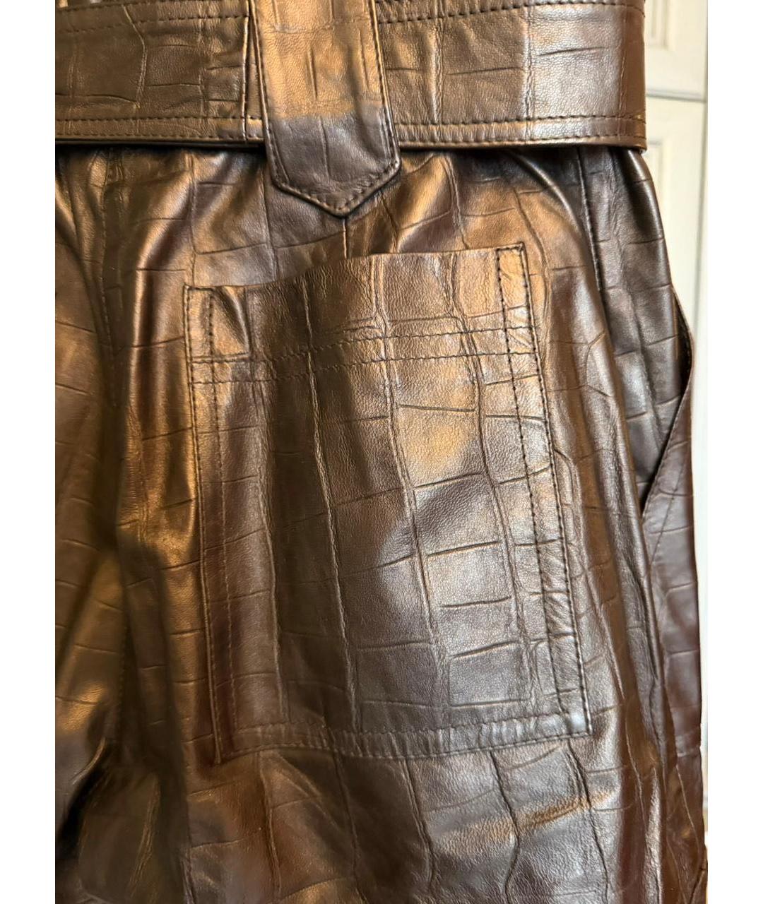 DROME Коричневые кожаные шорты, фото 4