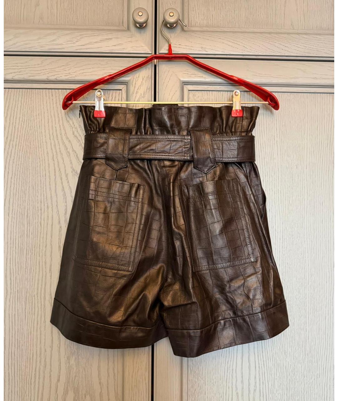 DROME Коричневые кожаные шорты, фото 3