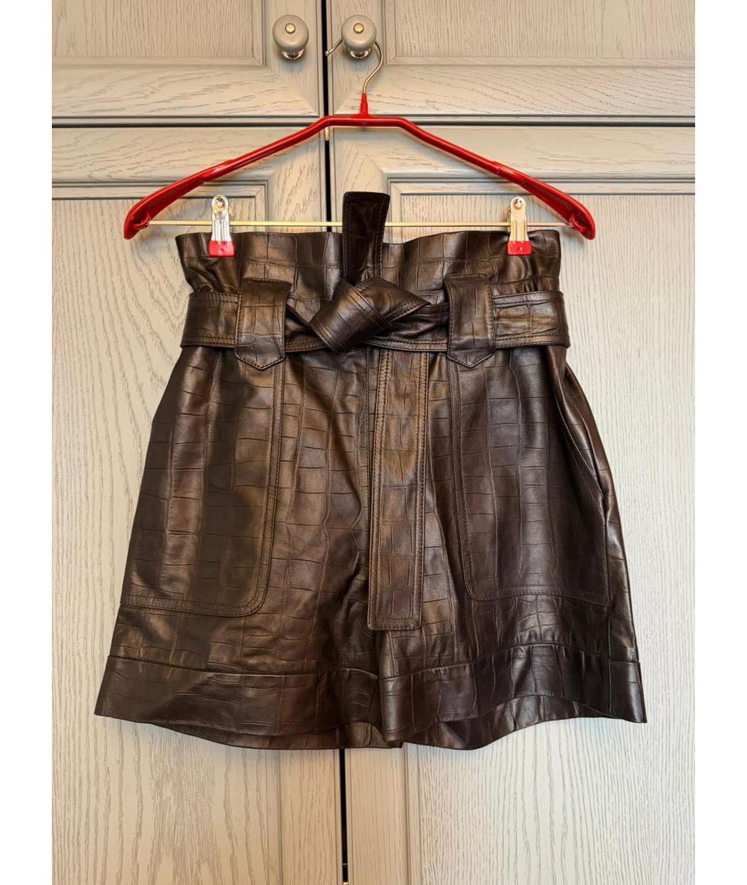 DROME Коричневые кожаные шорты, фото 2