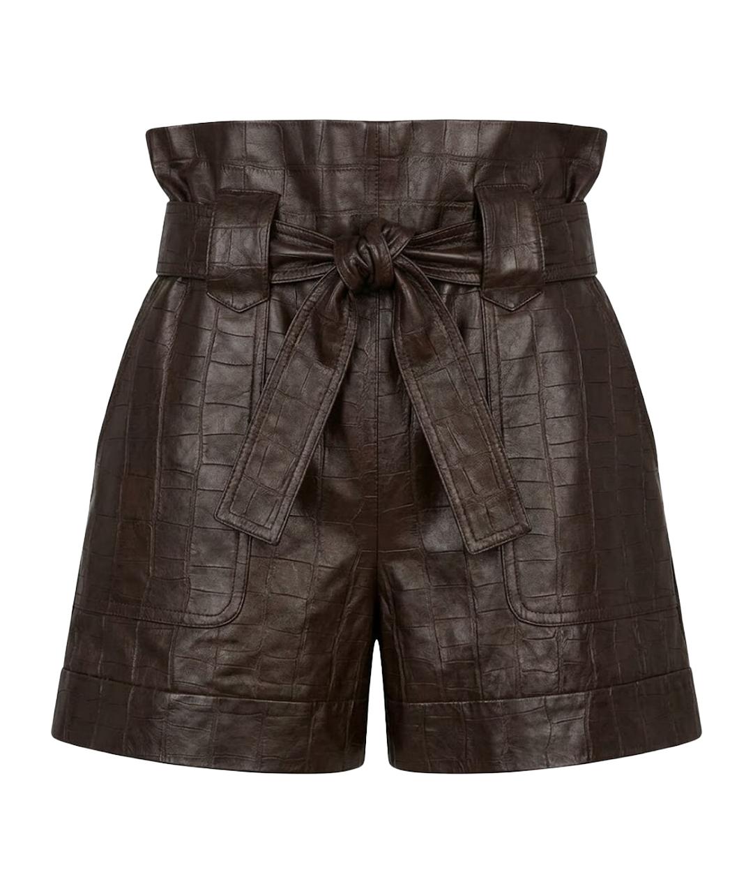 DROME Коричневые кожаные шорты, фото 1