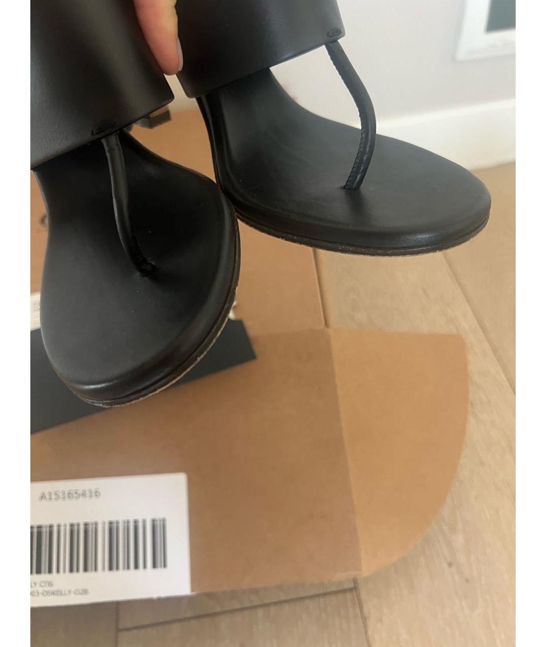 THE ROW Черные кожаные мюли, фото 6