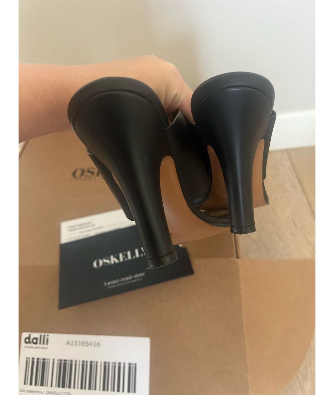 THE ROW Черные кожаные мюли, фото 5