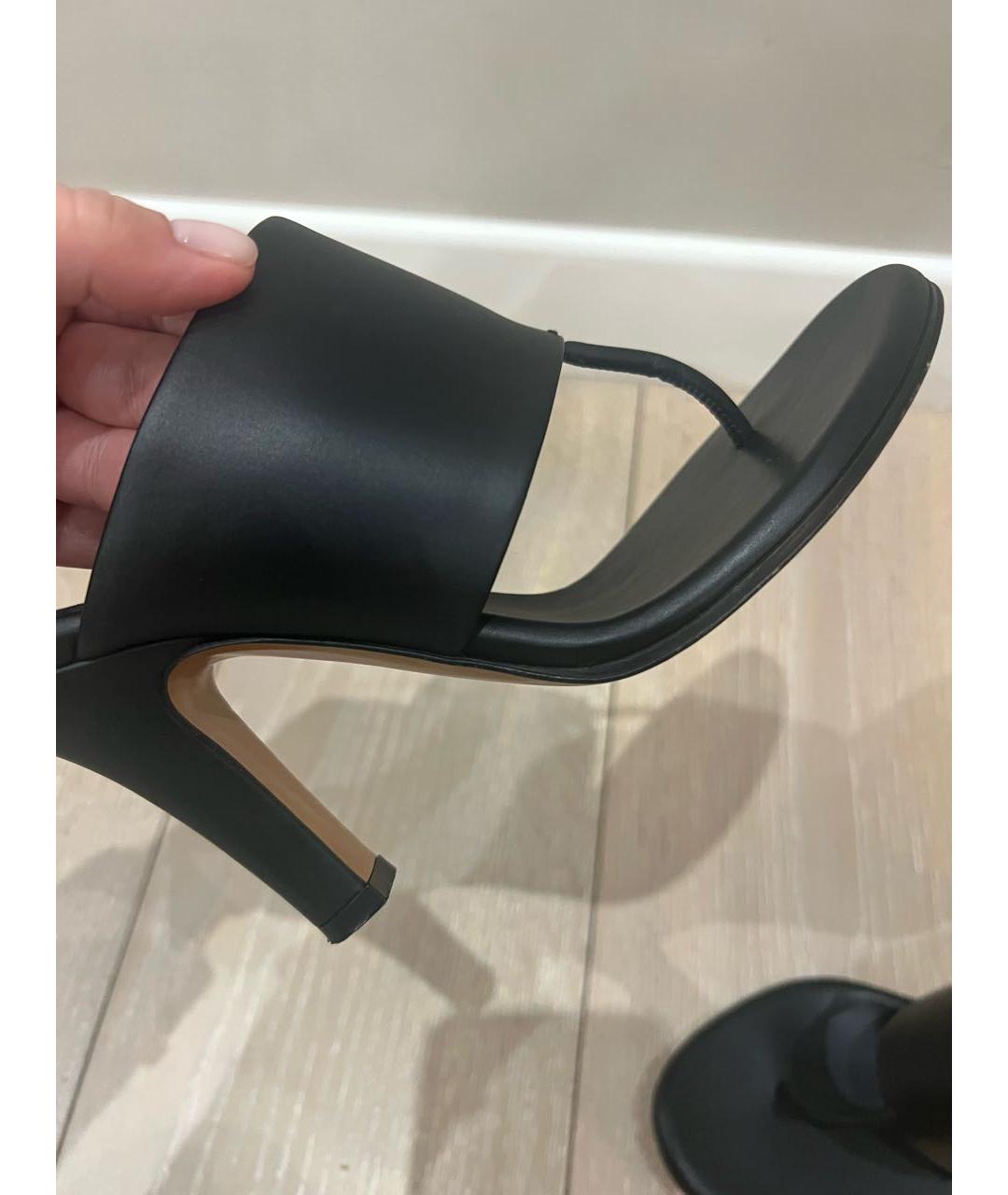 THE ROW Черные кожаные мюли, фото 3