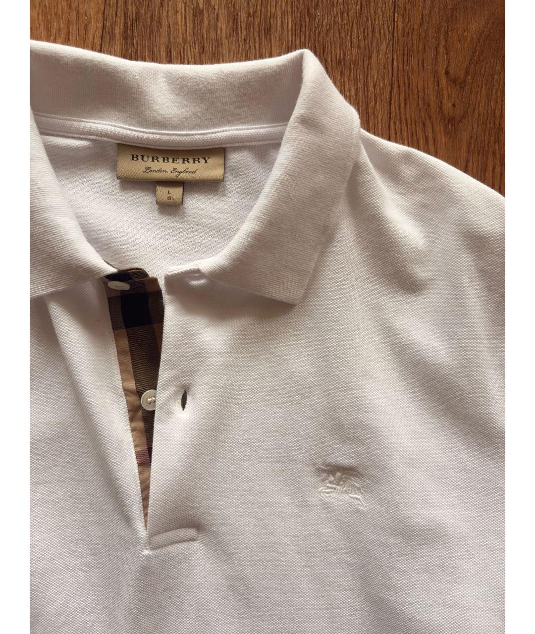 BURBERRY Белое поло с коротким рукавом, фото 3