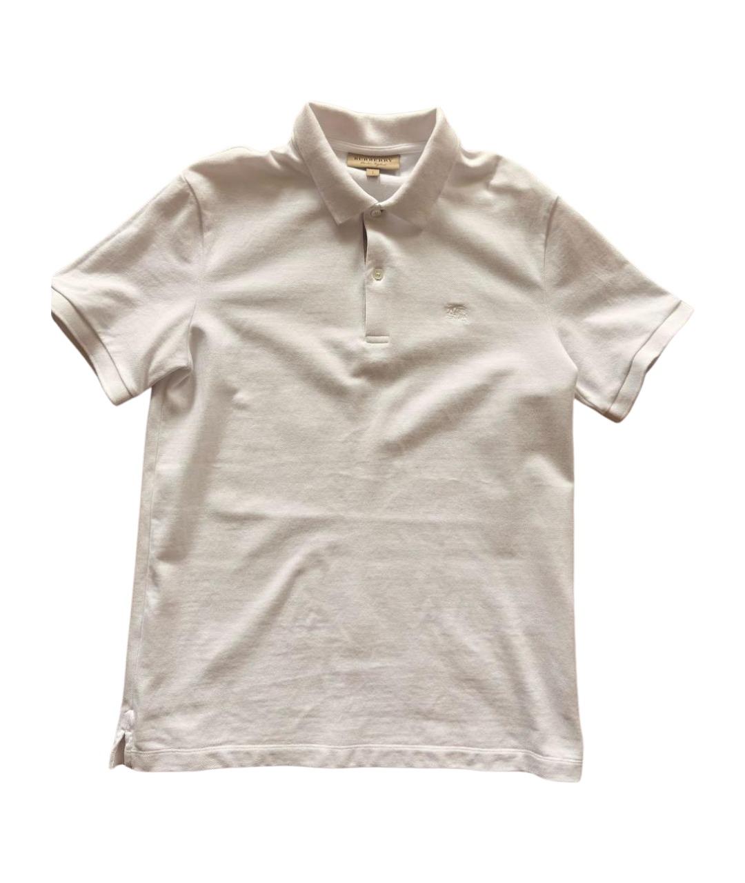 BURBERRY Белое поло с коротким рукавом, фото 1