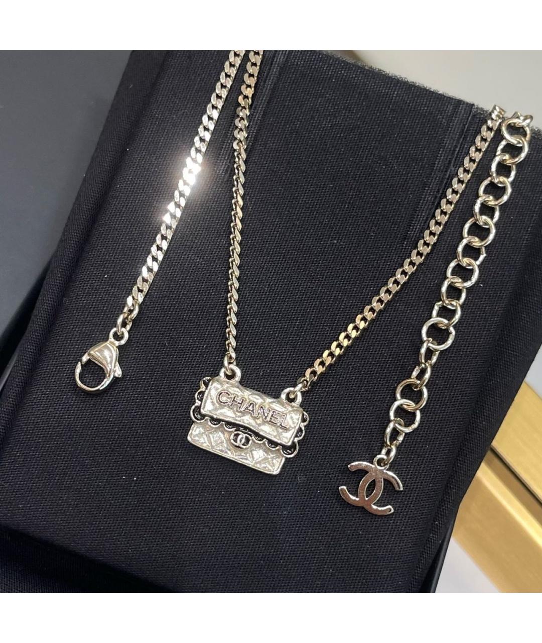 CHANEL Серебряное металлическое колье, фото 3