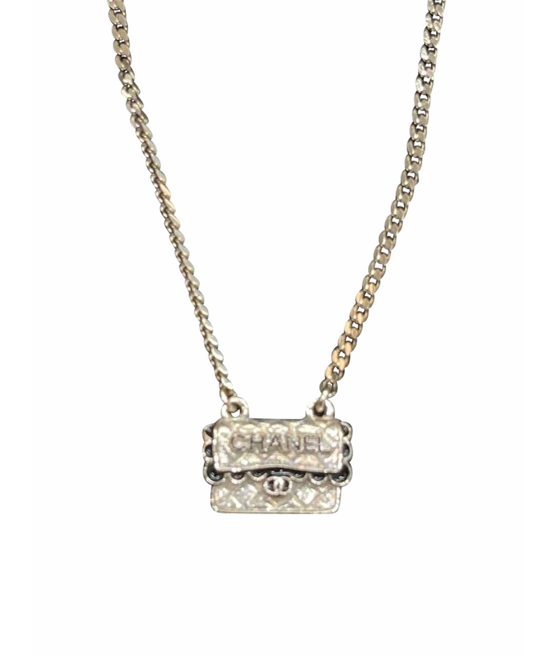 CHANEL Серебряное металлическое колье, фото 1