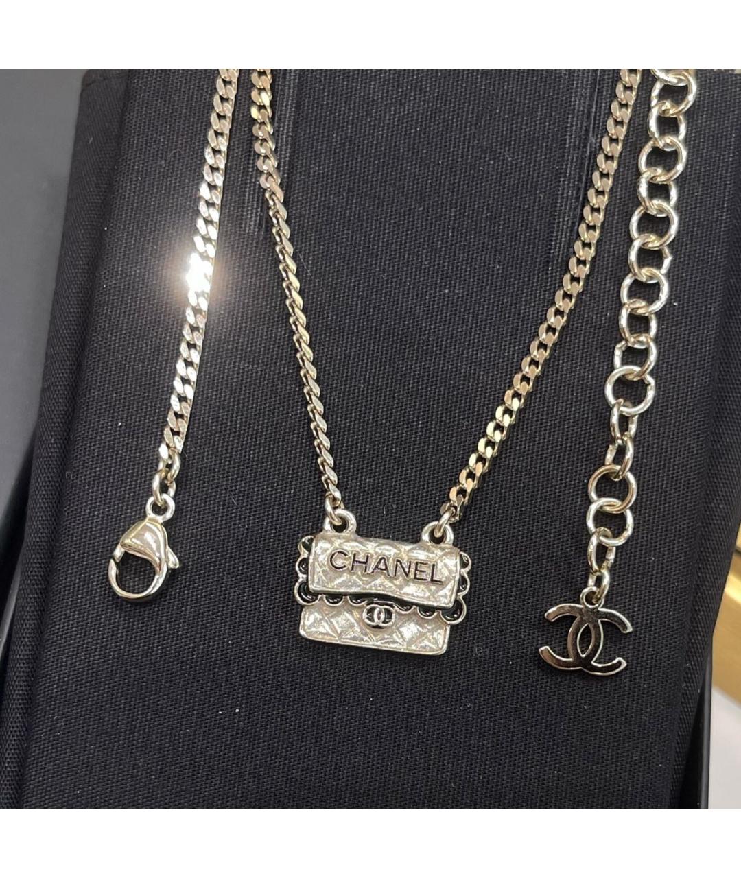 CHANEL Серебряное металлическое колье, фото 2