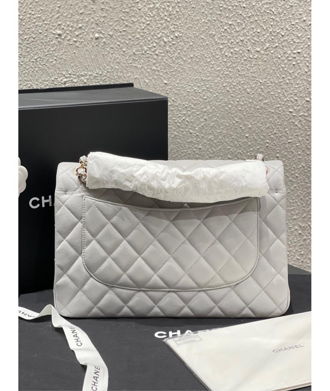 CHANEL Серая кожаная сумка через плечо, фото 5