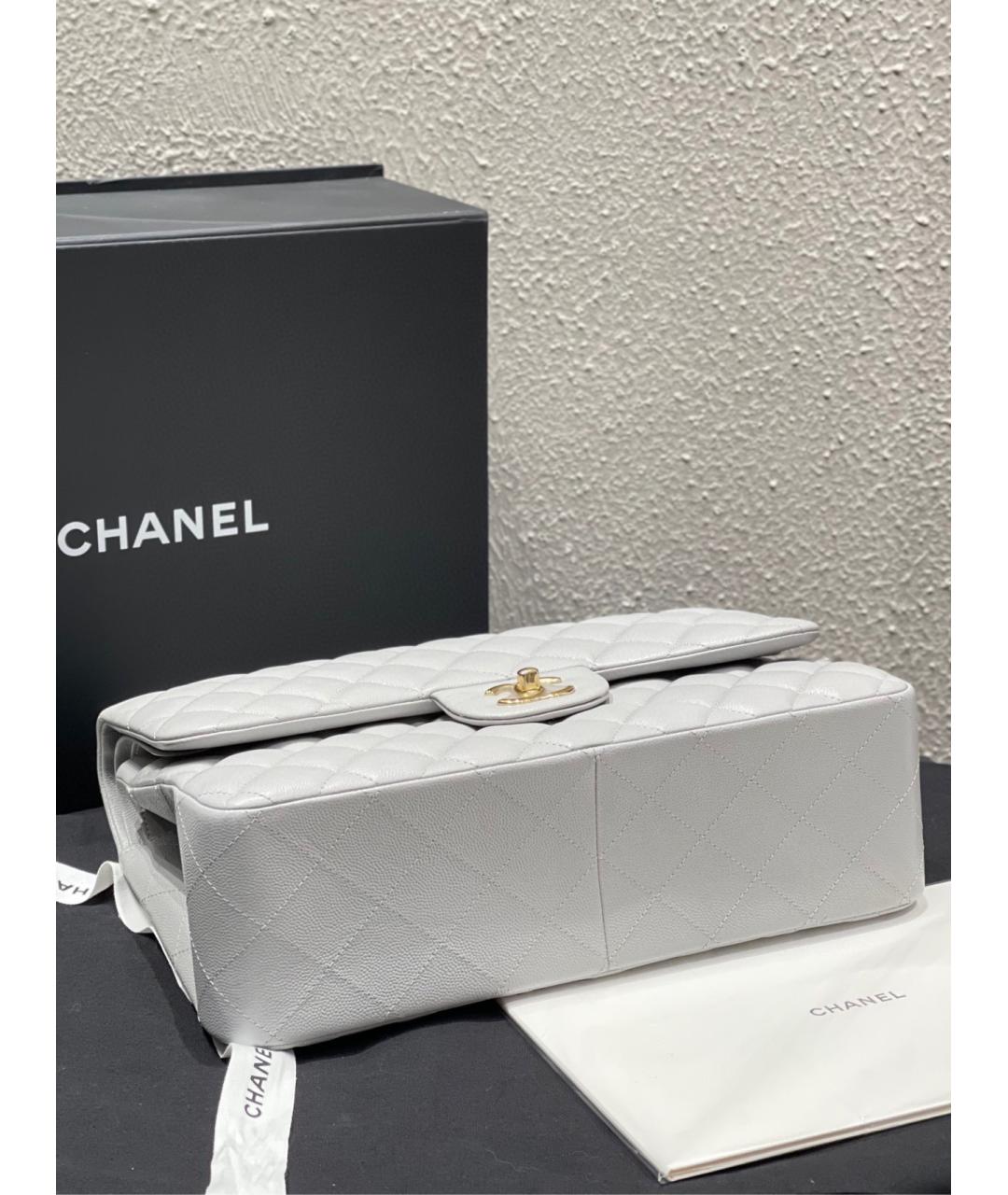 CHANEL Серая кожаная сумка через плечо, фото 4