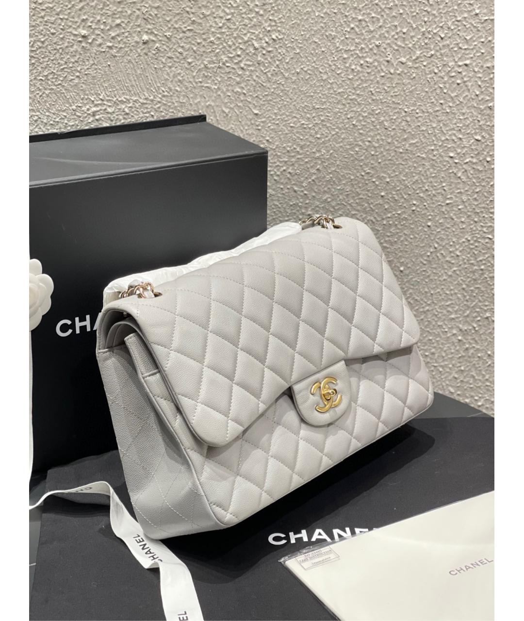 CHANEL Серая кожаная сумка через плечо, фото 2