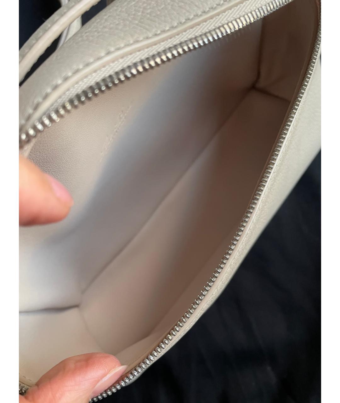 LORO PIANA Бежевая кожаная сумка через плечо, фото 6