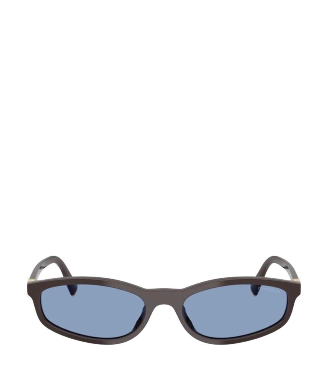 MIU MIU Коричневые пластиковые солнцезащитные очки, фото 1