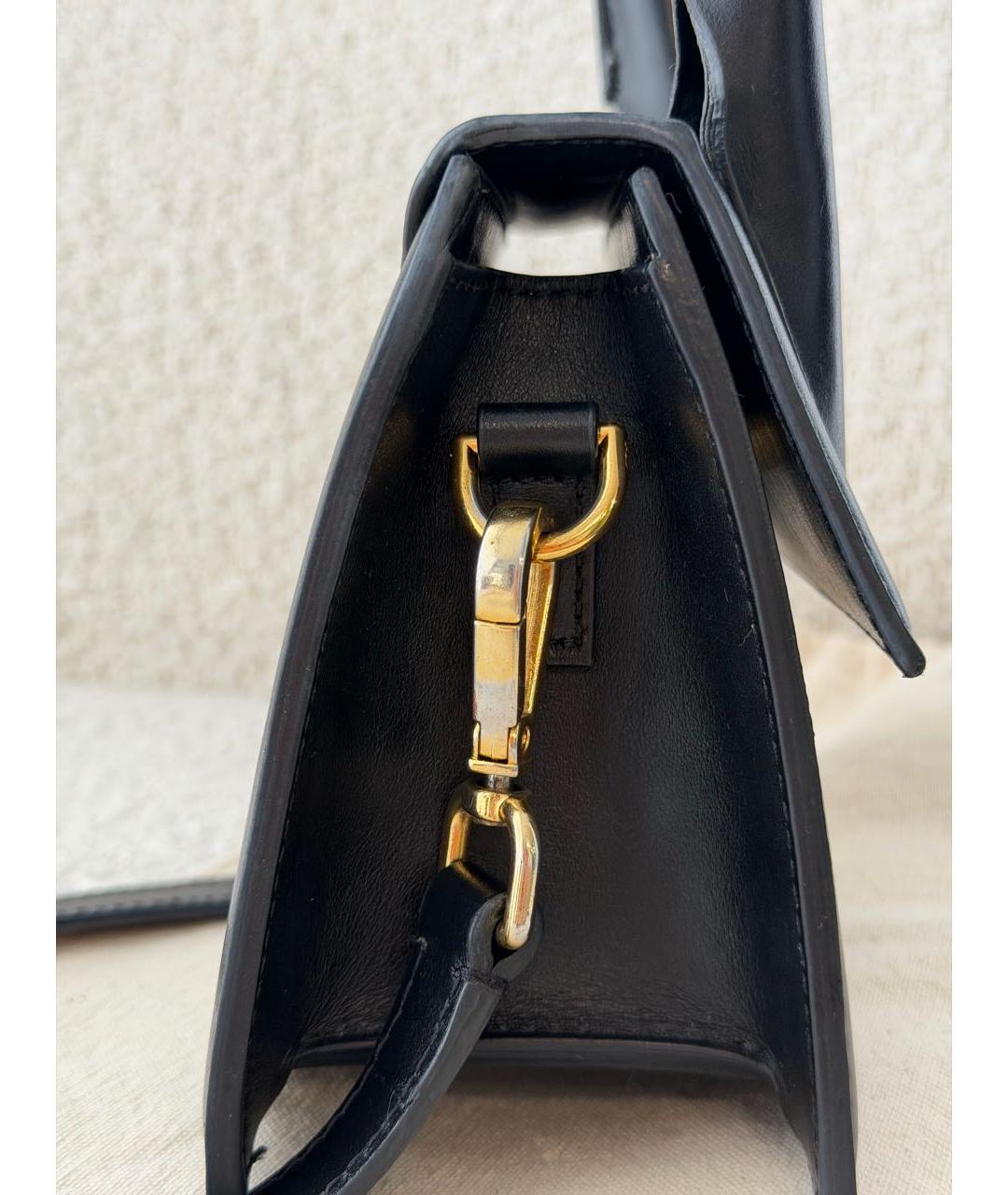 JACQUEMUS Черная кожаная сумка с короткими ручками, фото 5