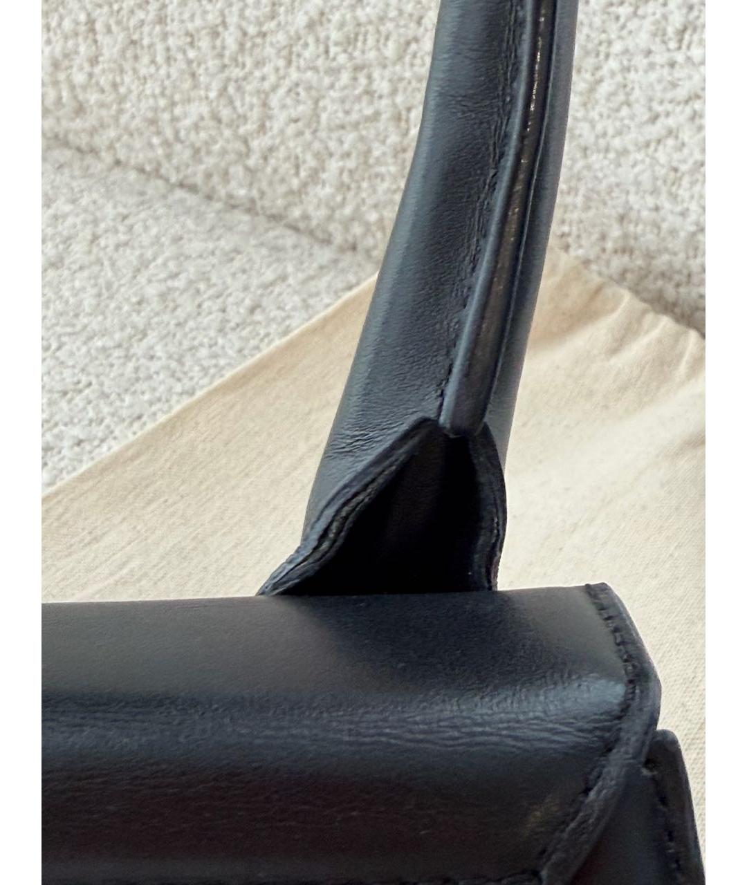 JACQUEMUS Черная кожаная сумка с короткими ручками, фото 6