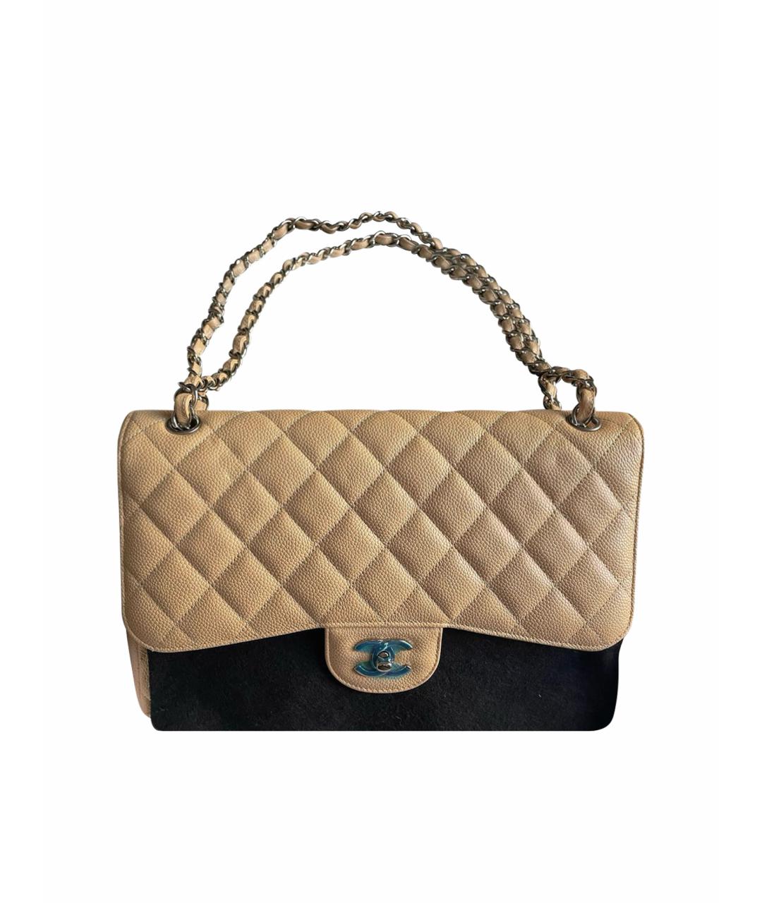 CHANEL Бежевая кожаная сумка через плечо, фото 1